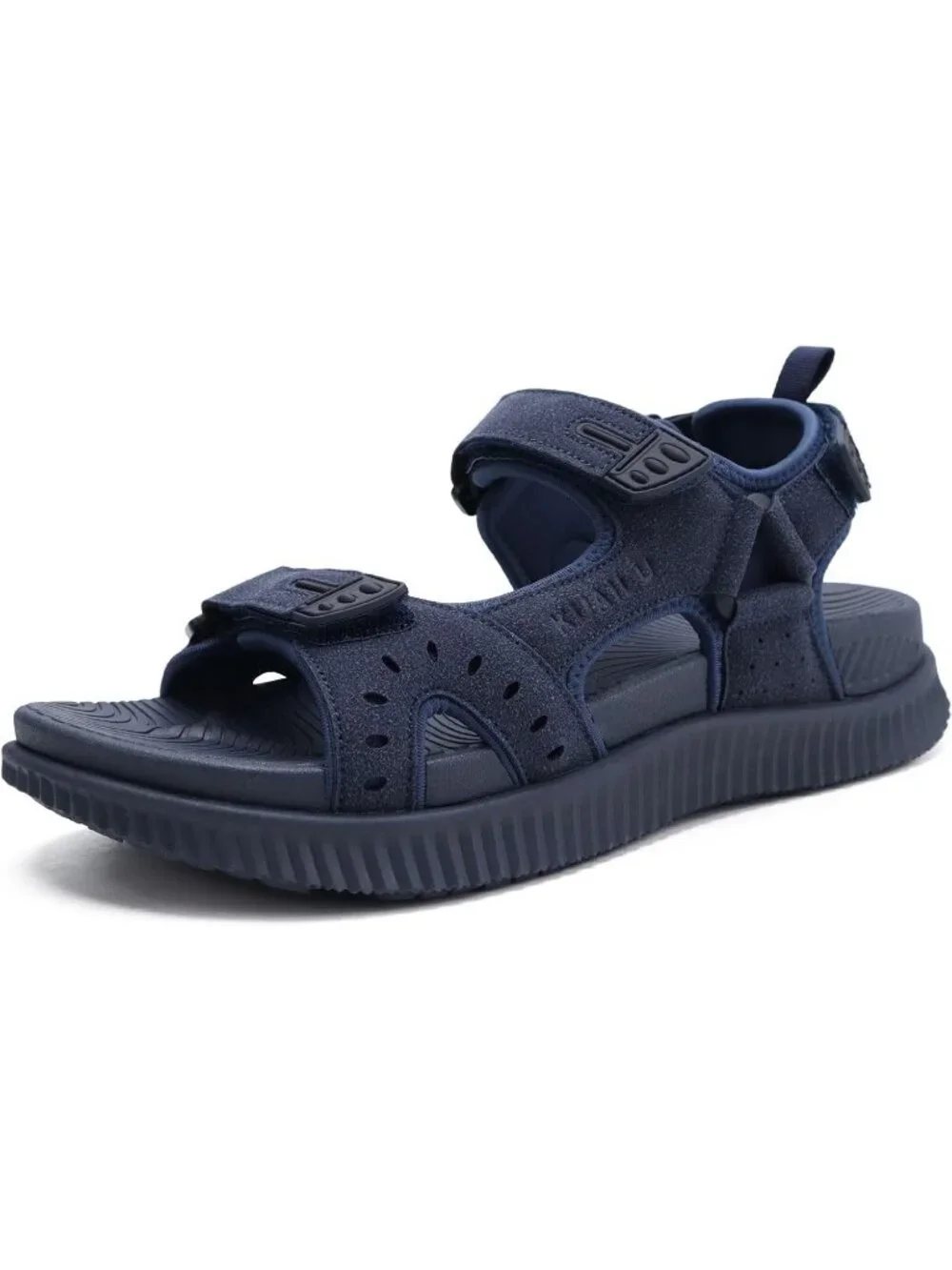 Men's Dark Blue Arch Support Thick Cushion Recovery Athletic Hiking Sandal Shoes